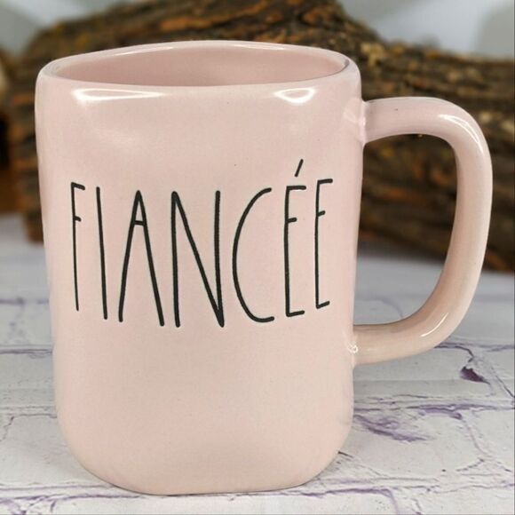 Rae Dunn FIANCEE Pink Ceramic Mug - Picture 1 of 6